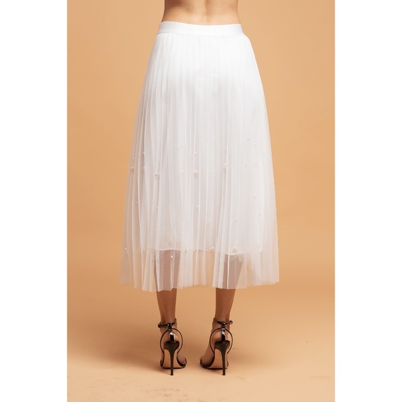 Eva Franco Anthropologie Pearl Tulle Midi Skirt - Picture 3 of 6